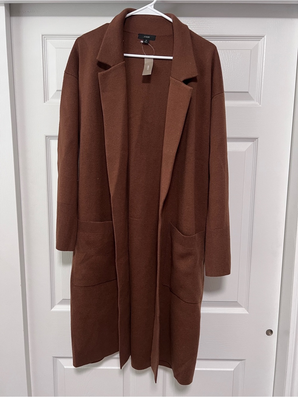 J. Crew Brown Open-Front Coatigan